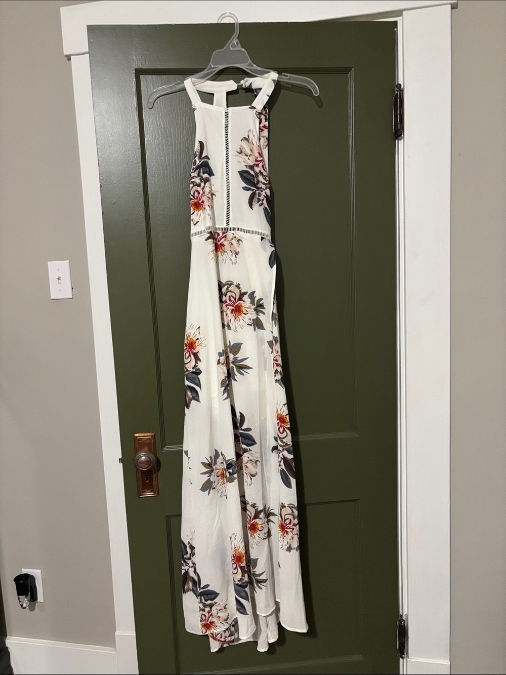 White floral maxi dress